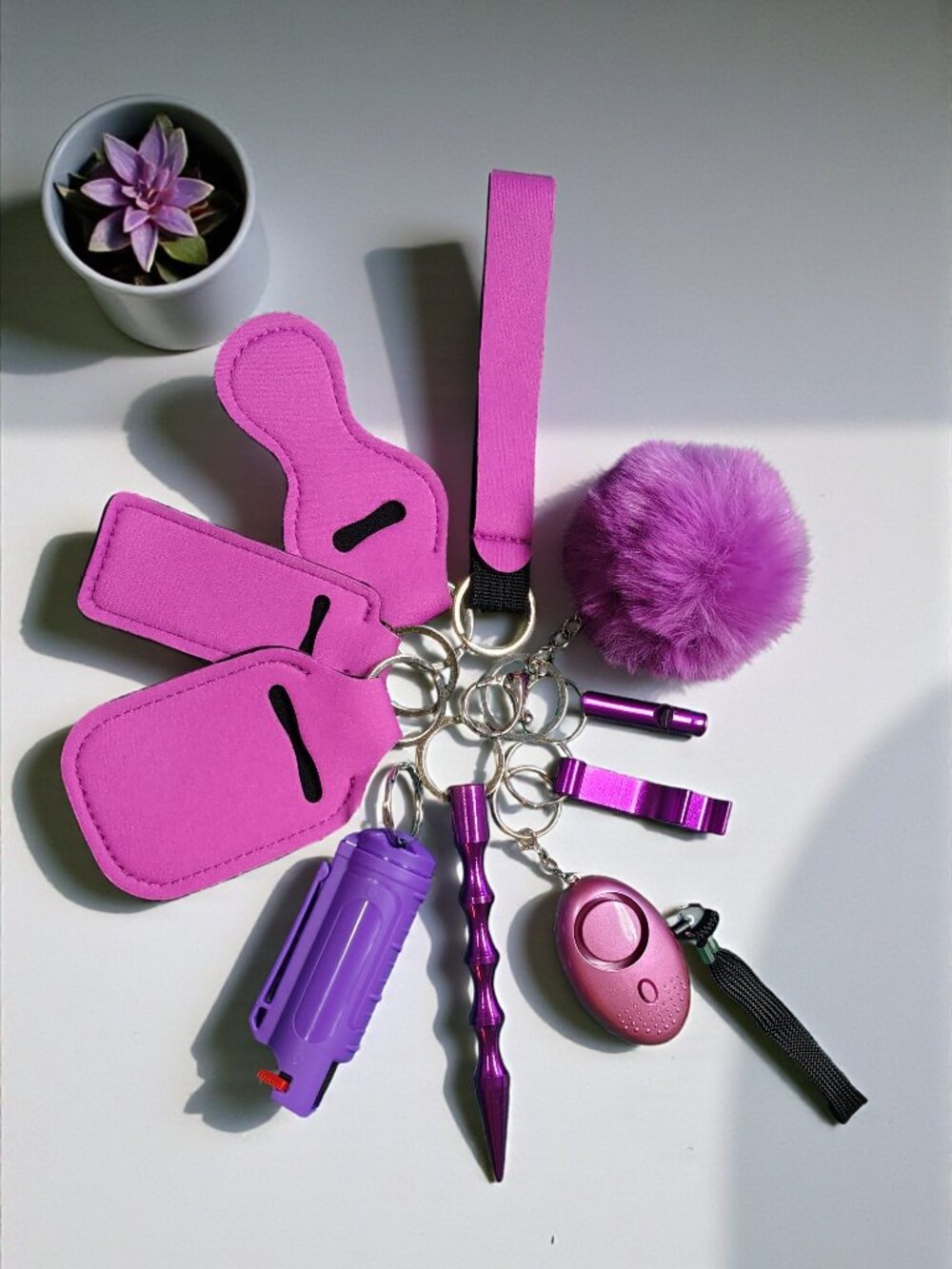 Plum Safety Keychain Set - Includes Safety Spray